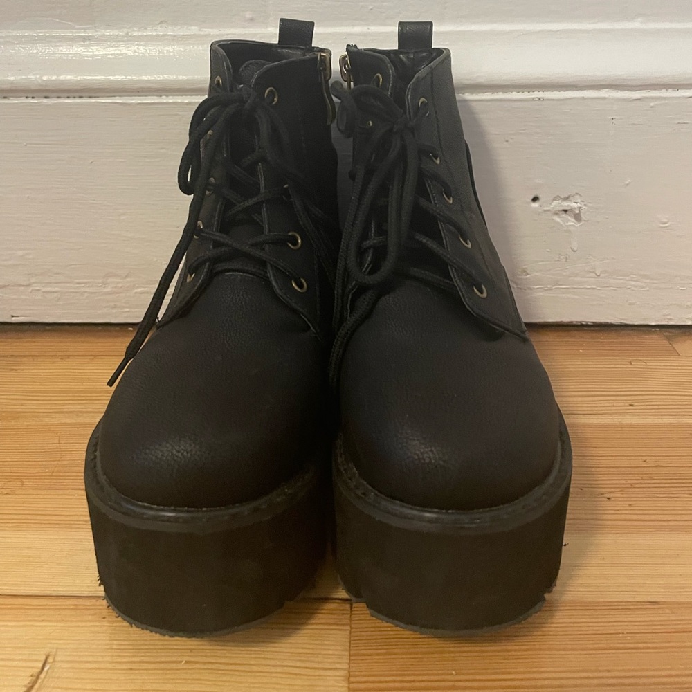Platform Laced Combat Boots